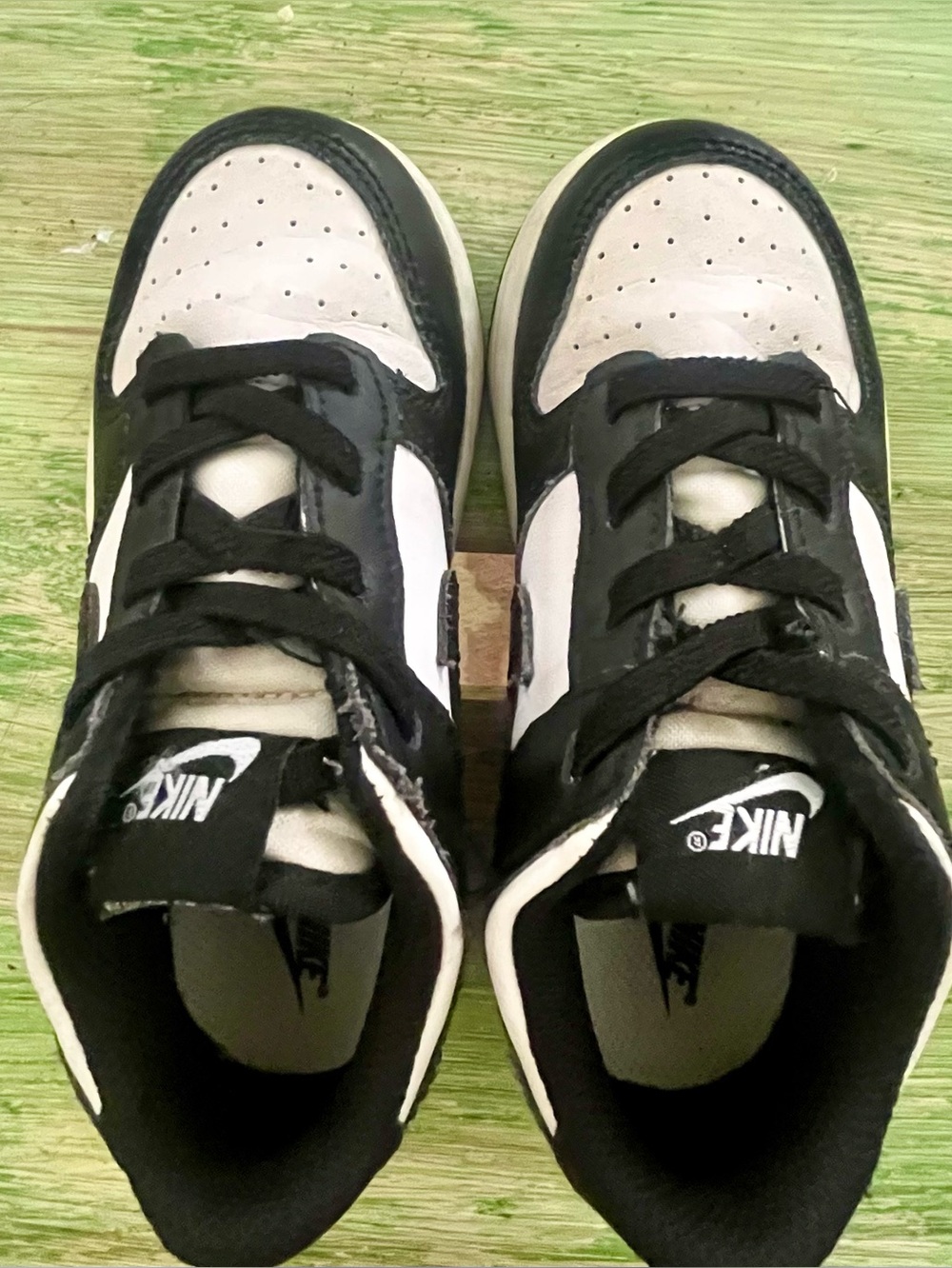 Nike Kids Dunk Low Panda Black and White Sneakers Size 9C